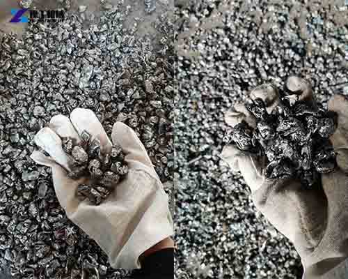 metal recycling shredder process metal samples