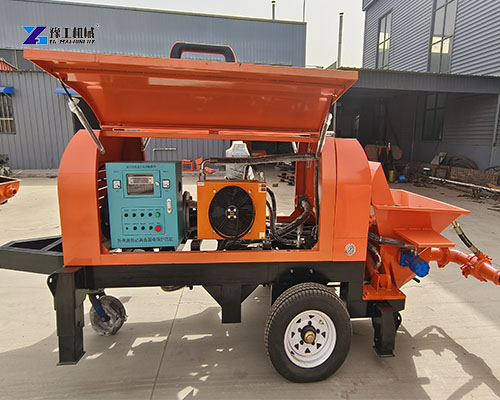 complete mortar spray machine setup