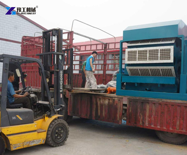 egg tray machine loading by forklift