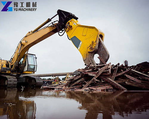 metal shear for excavator for rebar sorting