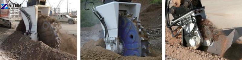 drum cutter excavator for cutting and slotting