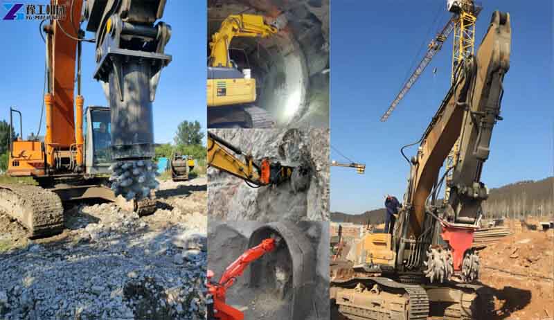 excavator drum cutter for tunnel mining and rock milling work