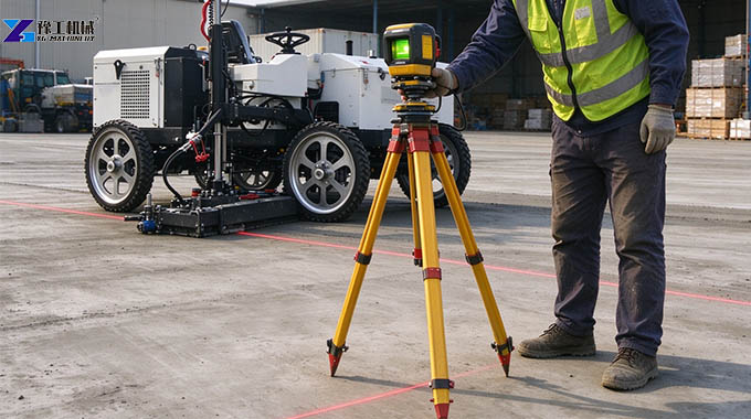 laser calibration before concrete pouring